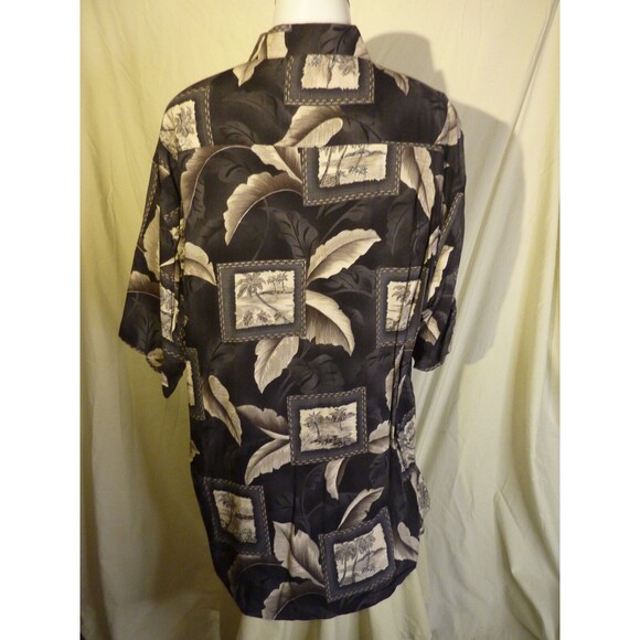 Campia Moda Hawaiian Short Sleeve Shirt-Pocket-Palm Trees-sz L - Picture 3 of 4